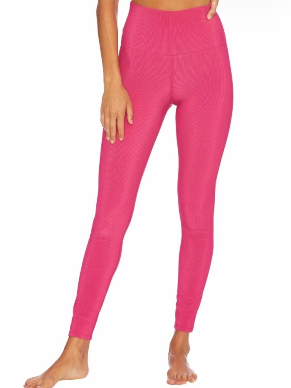 Beach Riot Ayla Ribbed Leggings Pink size Large